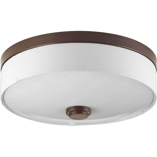 10 in. Weaver Collection 1-Light Antique Bronze Integrated LED Flush Mount