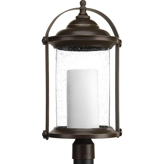 Whitacre Collection 1-Light Integrated LED Outdoor Antique Bronze Post Light