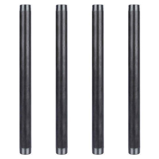 1-1/2 in. x 24 in. Industrial Steel Grey Plumbing Pipe in Black (4-Pack)