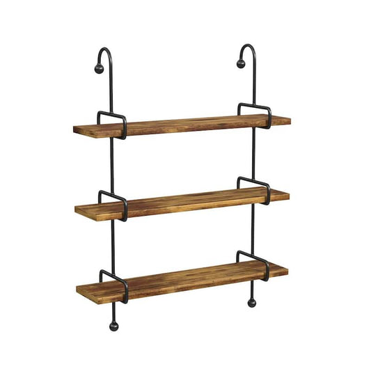 Wendy 8 in. D x 31 in. W x 38 in. H Black Metal Wall Shelves