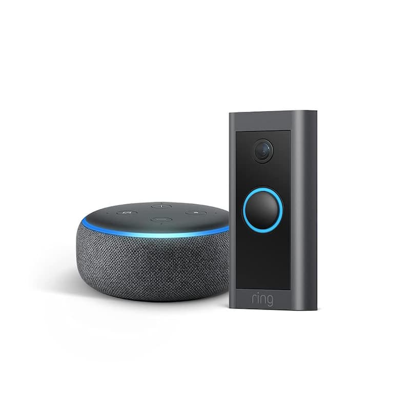 Wired Video Door Bell with Echo Dot in Charcoal (3rd Gen)