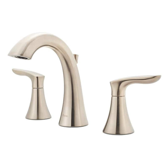 Weller 8 in. Widespread Double Handle Bathroom Faucet in Brushed Nickel