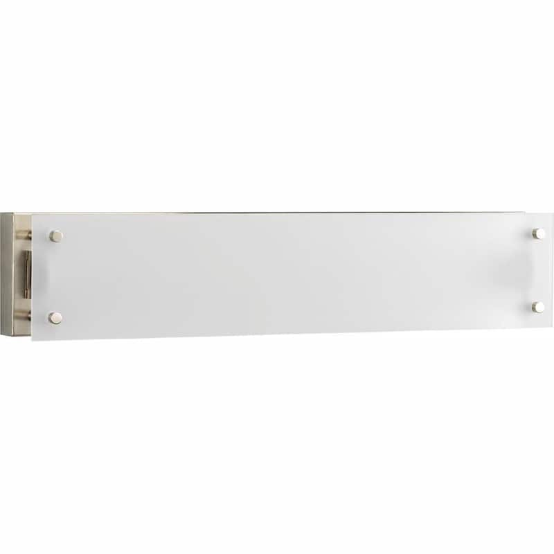 1-Light Brushed Nickel Fluorescent Bath Sconce with Etched Glass Shade