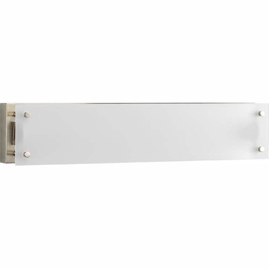 1-Light Brushed Nickel Fluorescent Bath Sconce with Etched Glass Shade