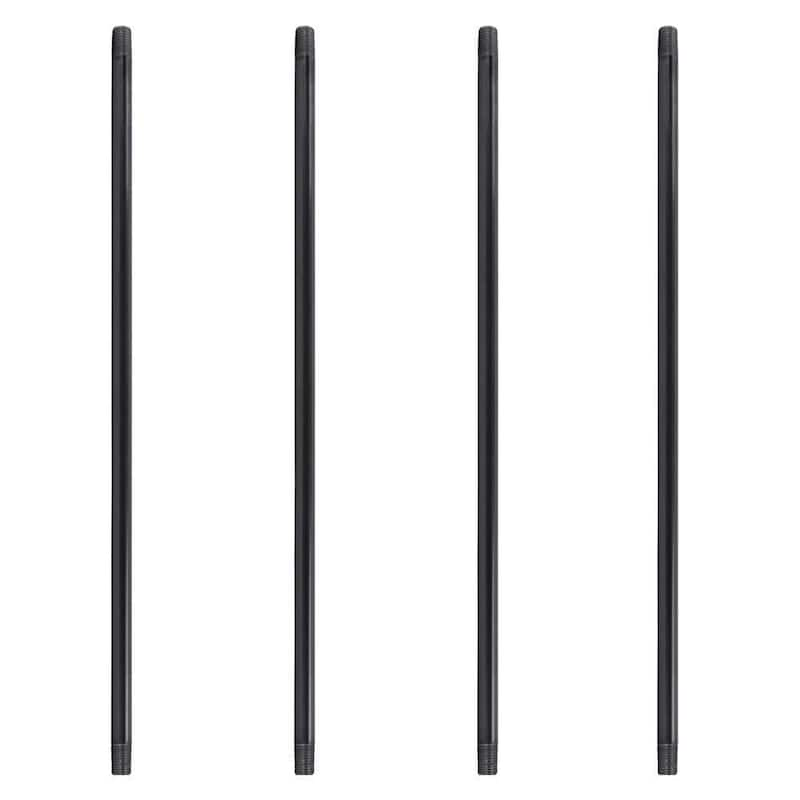 1 in. x 42 in. Black Industrial Steel Grey Plumbing Pipe (4-Pack)