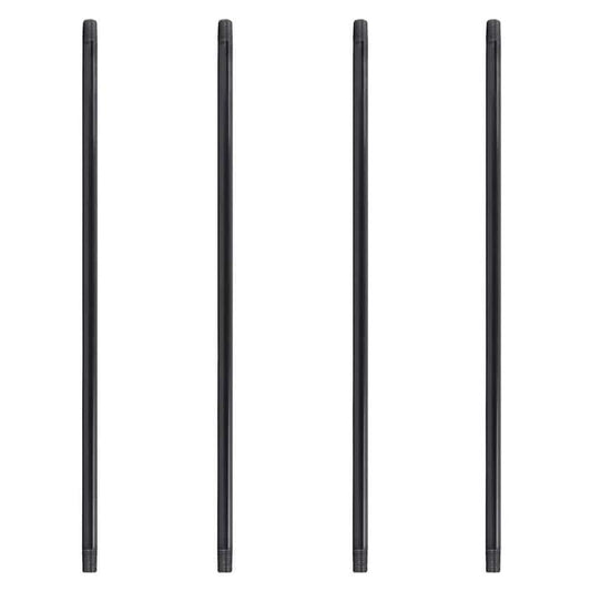 1 in. x 42 in. Black Industrial Steel Grey Plumbing Pipe (4-Pack)