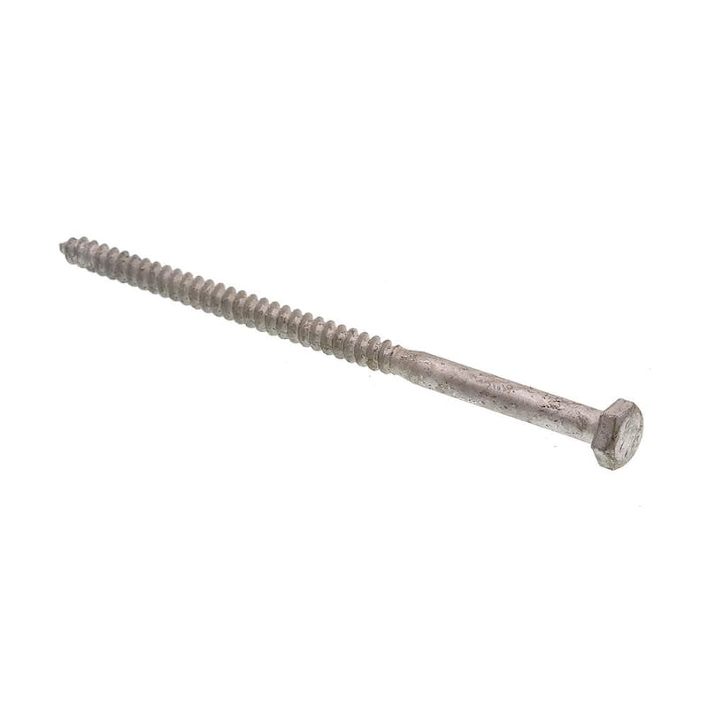 1/4 in. x 5 in. A307 Grade A Hot Dip Galvanized Steel Hex Lag Screws (100-Pack)