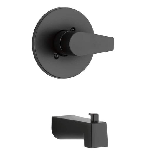 Xander 1-Handle Wall Mount Tub Trim Kit in Matte Black (Valve not Included)