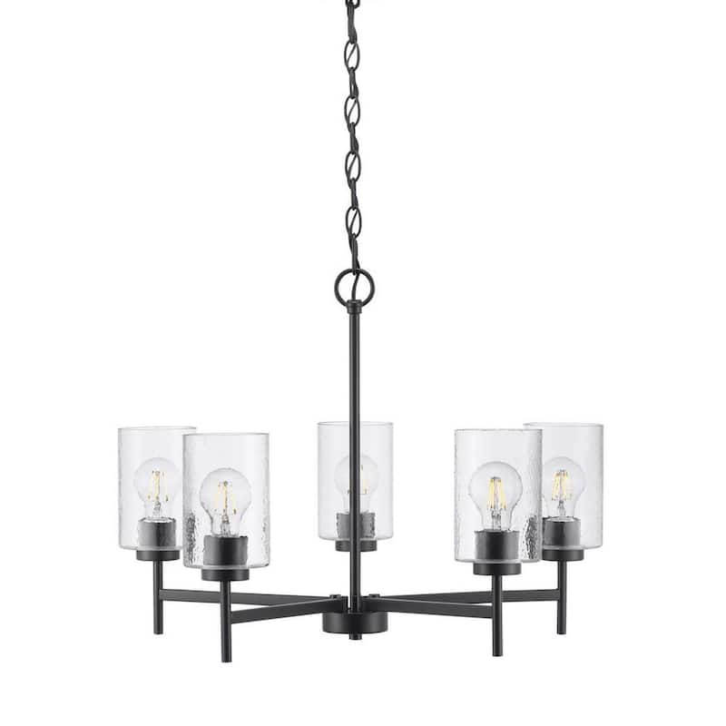 Zombra 24 in. 5-Light Matte Black Chandelier