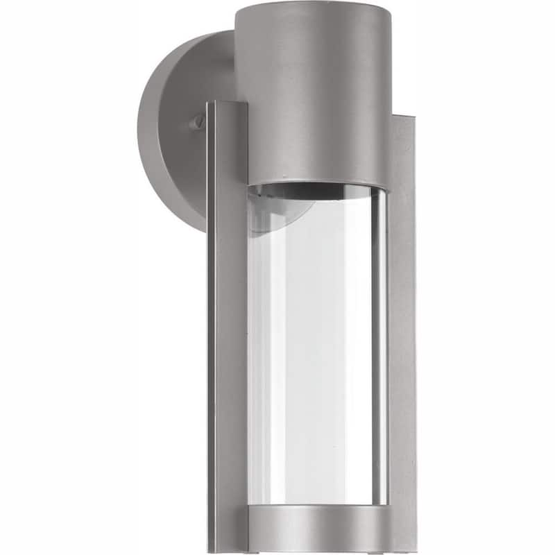 Z-1030 LED Collection 1-Light Metallic Gray Clear Glass Modern Outdoor Small Wall Lantern Light