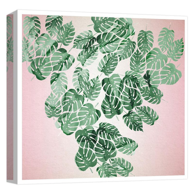 ''Tropical Leaves II'' Canvas Abstract Wall Art 15 in. x 15 in.