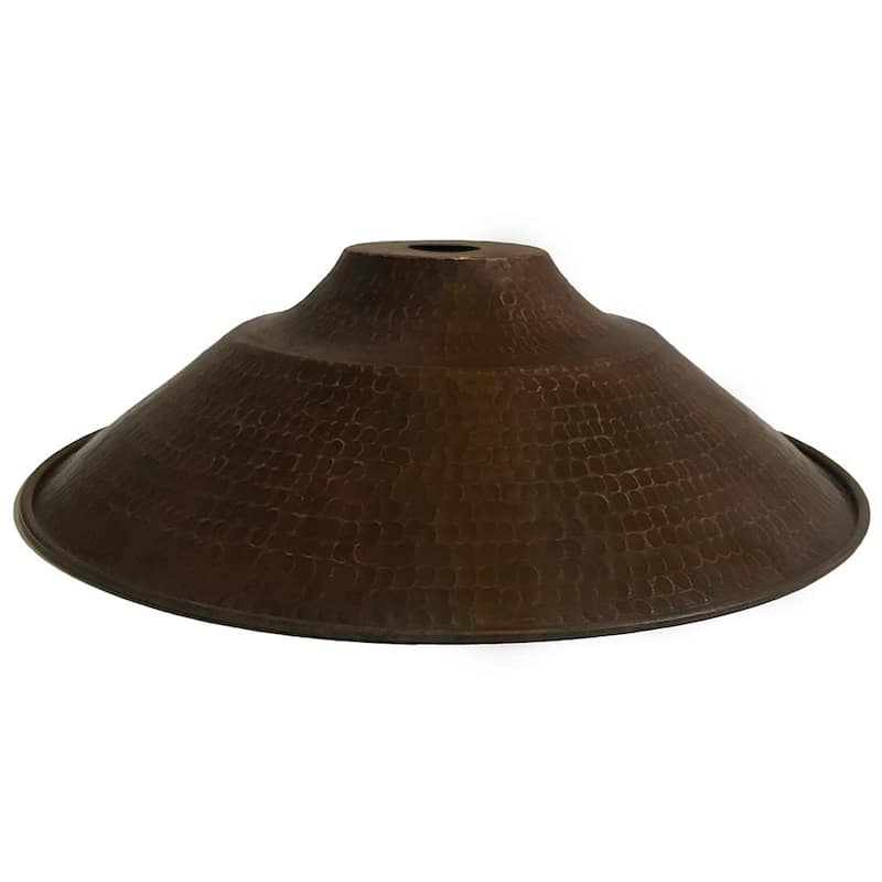 1-Light Hammered Copper Large Cone Pendant Shade in Oil Rubbed Bronze