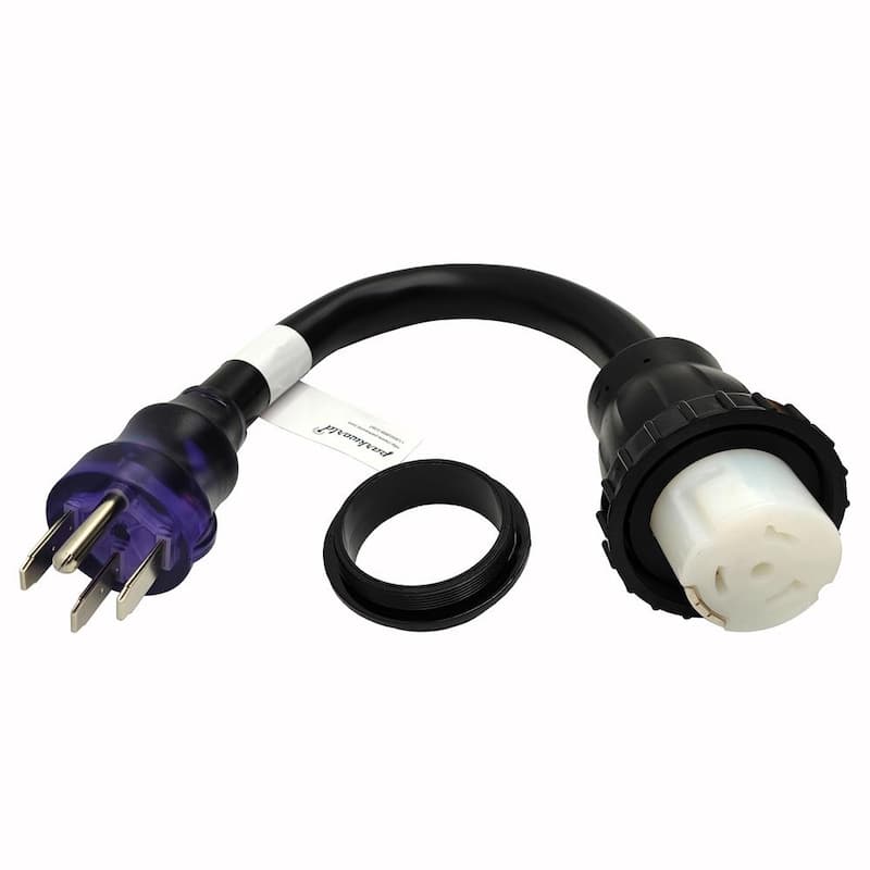 1.5 ft. STW 6/3+8/1 RV/Marine 50 Amp 125/250-Volt NEMA 14-50P Straight Plug to Twist Lock SS2-50R Generator Power Cord