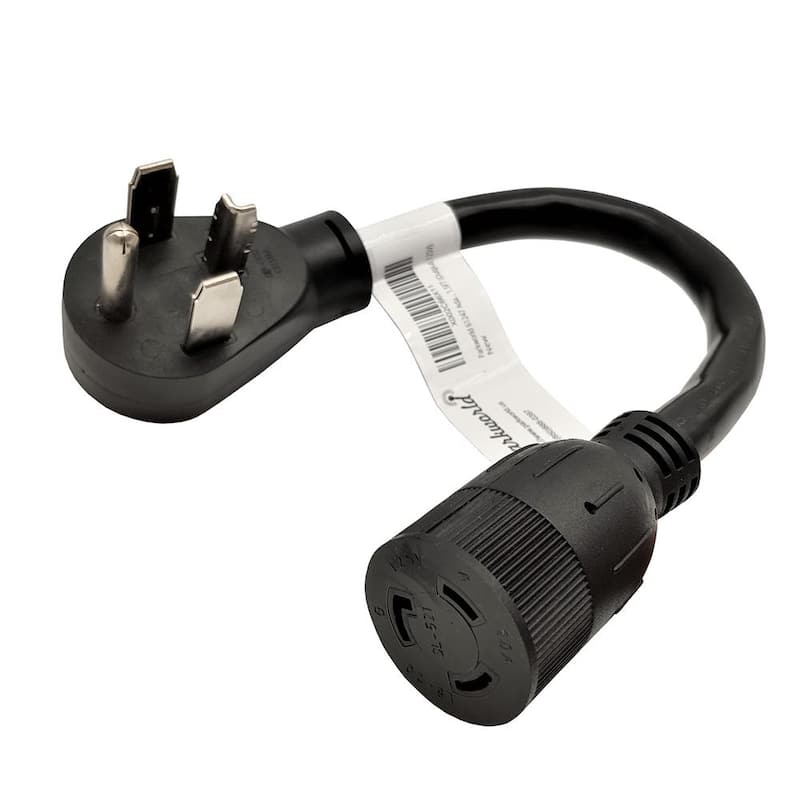 1 ft. 10/3 3-Wire 30 Amp 125/250-Volt 4-Prong Dryer NEMA 14-30P Plug to 20 Amp 3-Prong Locking L5-20R Adapter Cord