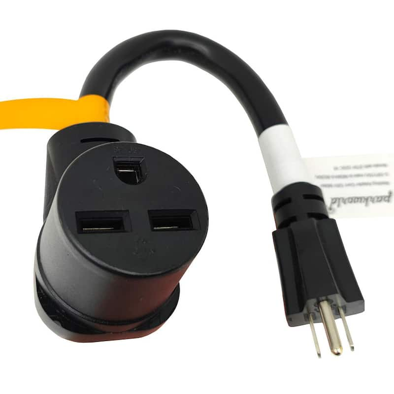 1 ft. 10/3 3-Wire 15 Amp 125-Volt 3-Prong NEMA 5-15P Plug to 3-30 Amp 250-Volt 6-30R Receptacle Adapter Cord