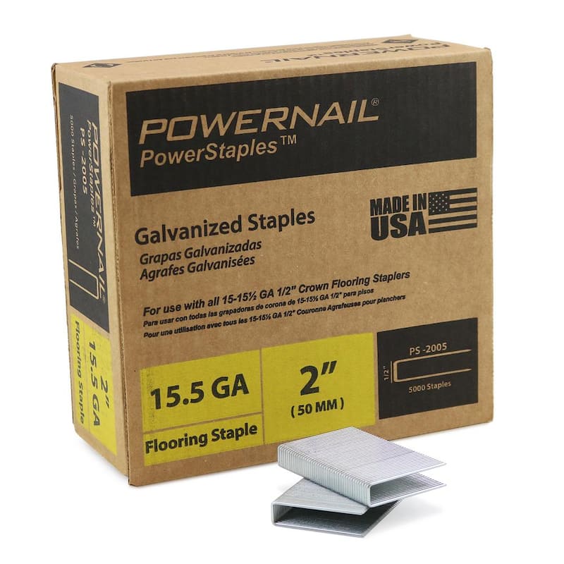 1/2 in. Crown x 2 in. Leg x 15.5-Gauge Steel Flooring Staple (5,000 Staples per Case)