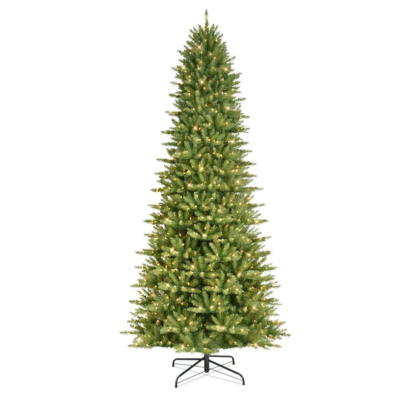 10 ft. Pre-Lit Incandescent Slim Fraser Fir Artificial Christmas Tree with 900 UL Clear Lights