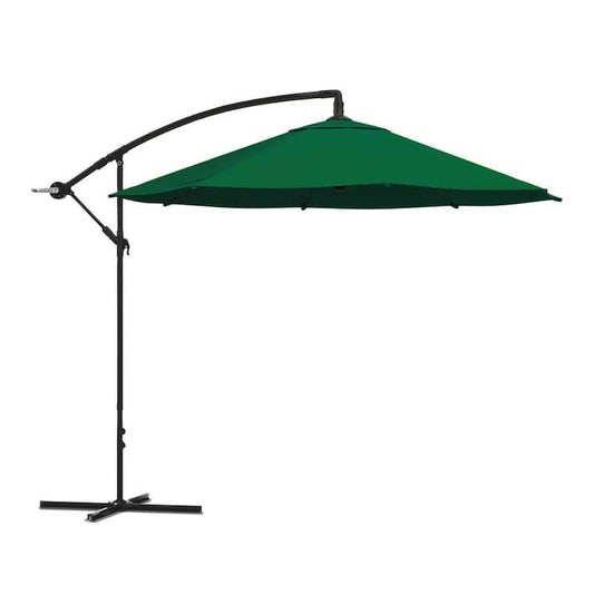 10 ft. Hanging Cantilever Patio Umbrella in Hunter Green