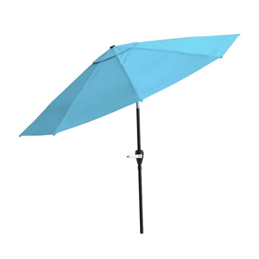 10 ft. Aluminum Patio Umbrella with Auto Tilt in Blue