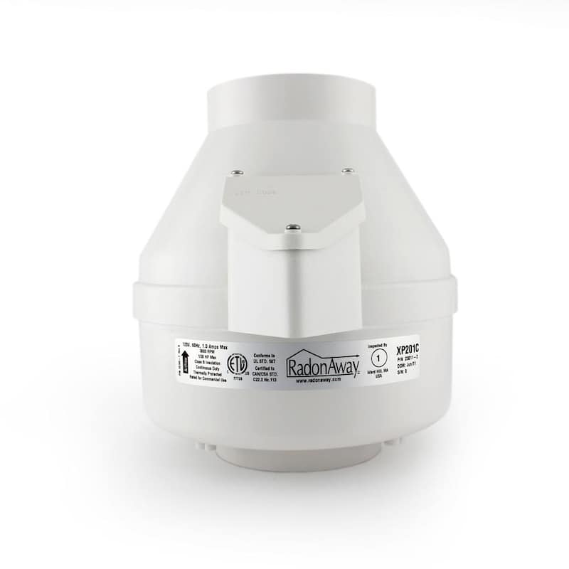 XP201C 4 in. Inlet and Outlet Inline Radon Fan in White with 1.6 in. Maximum Operating Pressure