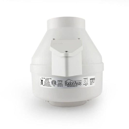 XP201C 4 in. Inlet and Outlet Inline Radon Fan in White with 1.6 in. Maximum Operating Pressure