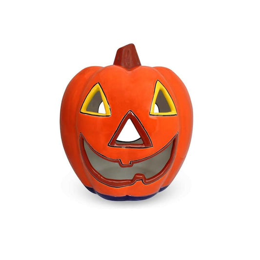 11 in. Talavera Orange Naughty Pumpkin Candle Holder