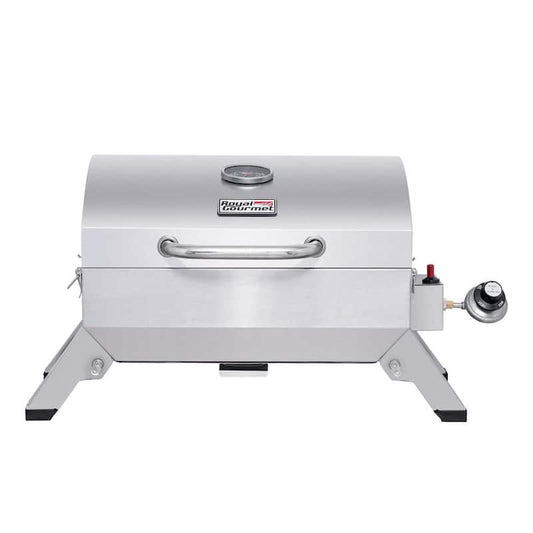 1-Burner Portable Tabletop Propane Gas Grill in Stainless Steel