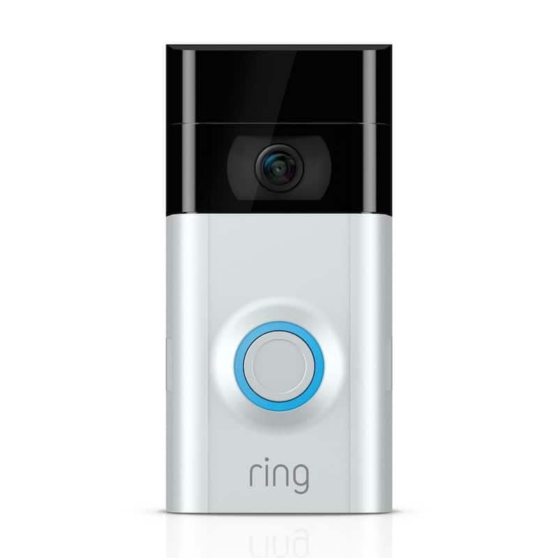 Wired and Wireless Refurbished-1080p HD Wi-Fi Video Door Bell 2, Smart Home Camera, Removable Battery, Works with Alexa