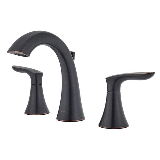 Weller 8 in. Widespread Double Handle Bathroom Faucet in Tuscan Bronze