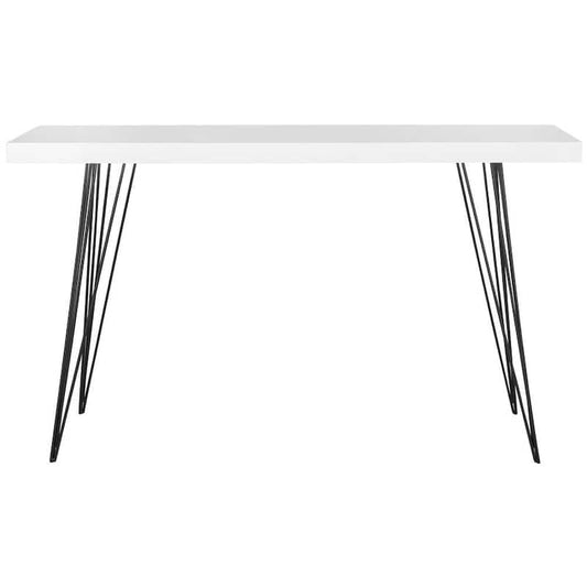 Wolcott 55 in. White/Black Wood Console Table