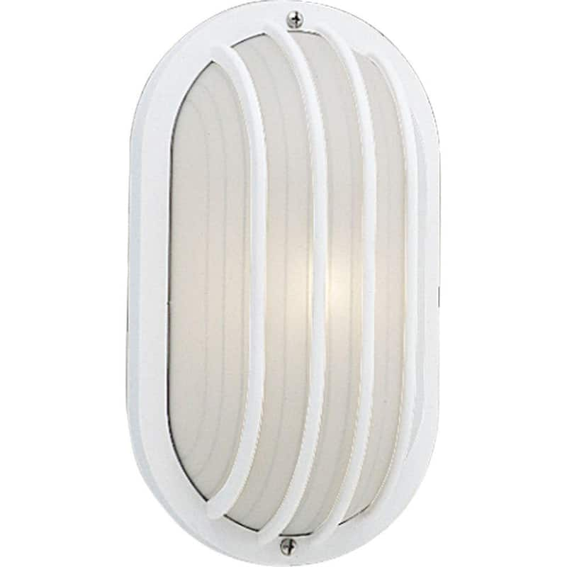 1-Light 5.9 in. Outdoor White Wall Lantern